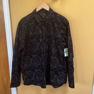 NWT Men’s INC Black Brocade “Party” Shirt